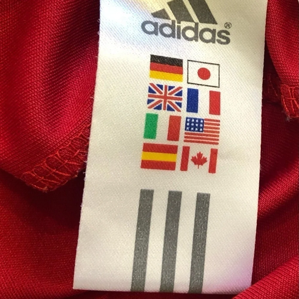 Adidas Men's Climalite Three Stripe Short sleeve tee shirt/ RED/ size L